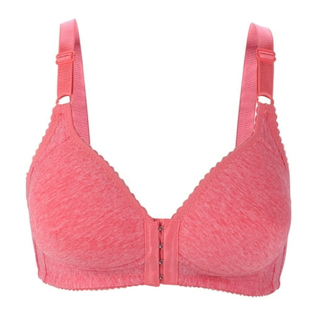 Yuzhih Push up Bra for Women Plus Size Comfort Breathable Front Closure Bras Low Cut Full Coverage Underwear