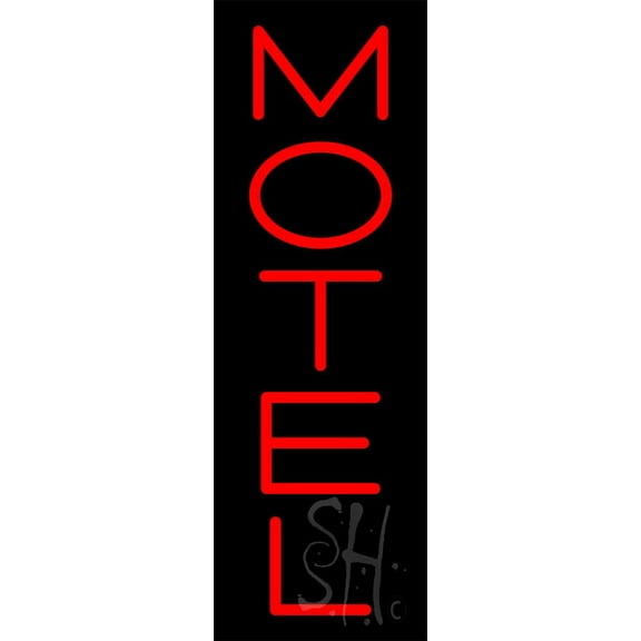 Red Motel LED Neon Sign 24 x 8 - inches, Black Square Cut Acrylic Backing, with Dimmer - Bright and Premium built indoor LED Neon Sign for Defence Force.