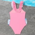 thumbnail image 5 of BOBOGOJP Toddler Girls Bathing Suit One Piece Ruffle Strap Cute Swimsuits Little Kids Beach Pool Quick Dry Swimwear 2t-10 Pink for Size 3-4 Years, 5 of 6