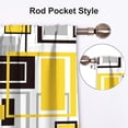 thumbnail image 5 of Yellow Thin Kitchen Curtains Tiers and Valances Set 3 Piece for Windows Grey and Black Kitchen Window Curtains Set,Gold Geometric Modern Art Valances for Living Room(36" Tiers Set), 5 of 6