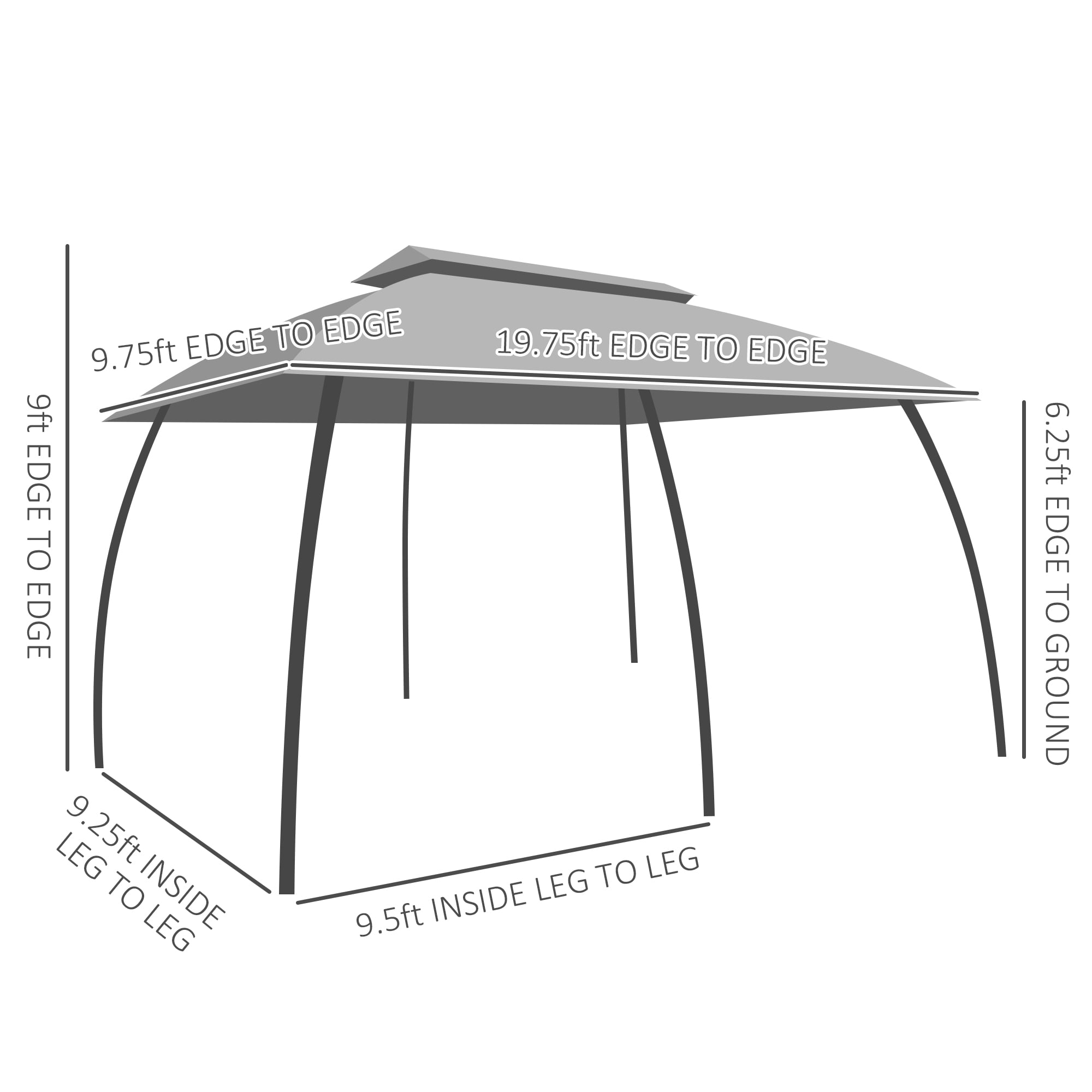 Outsunny 118.00 in x 141.75 in Pop-up Gazebo, Water Resistant