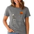 thumbnail image 2 of NH2 Creative Funny Skeleton Lost Pumpkin Balloon Halloween T-Shirt, 2 of 4