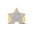 thumbnail image 2 of 10kt Yellow Gold Mens Round Diamond Star Statement Ring 1 Cttw, 2 of 4