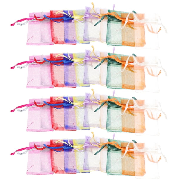 100 bolsas de organza con cordón, bolsas de organza para regalo, bolsas de organza para joyería, bolsas de dulces