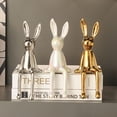 thumbnail image 3 of Dserhfy Sitting Rabbit Figurine Long Ears Bunny Resin Statue Sculpture Home Office Bookshelf Desktop Animal Decoration Ornament, 3 of 8