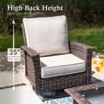 thumbnail image 5 of Sophia & William 6 Pieces Patio Furniture Set with Swivel Chairs and Table High Back Wicker Outdoor Conversation Set with 5.5" Thick Cushions Beige Patio Set, 5 of 9