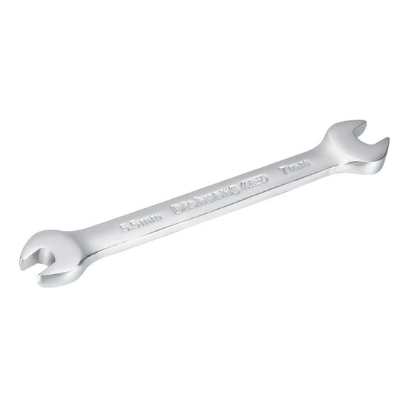 Metric Double Open End Wrench Polished Finish Cr-V, 5.5mm x 7mm