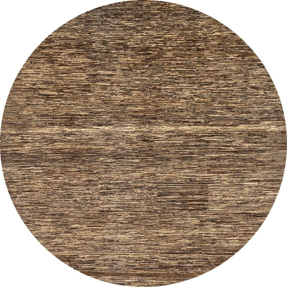 Ahgly Company Machine Washable Indoor Round Abstract Red Brown Area Rugs, 4' Round