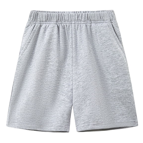 NOEGOEU Toddler Boys Athletic Shorts Elastic Waist Shorts with Pocket Boy Summer Outfits 2-8 Years (Grey,6-7 Years)
