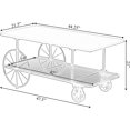 thumbnail image 4 of Vintiquewise Industrial Wagon Style Coffee Table with Magazine Holder, Large Wooden End Table, Rustic, 4 of 7