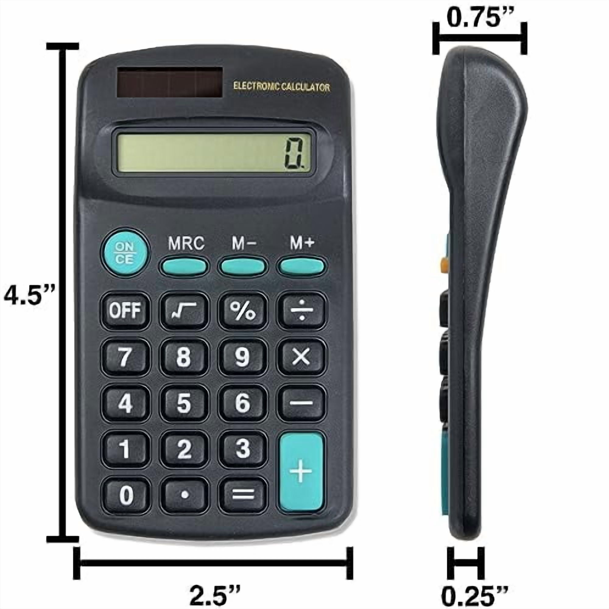 100 Pack of Bulk Wholesale Small Pocket Size Basic Function Battery Powered Calculators for Kids, Students, Classrooms, Office and Teachers - 100 Count Pocket Size Battery Powered Calculators
