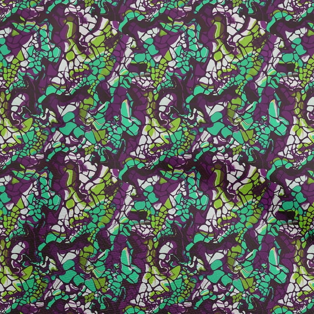 oneOone Popeline de Coton Violette Tissu Abstrait Matière de Robe Tissu Imprimé Tissu au Mètre 42 Pouces de Large