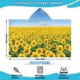 thumbnail image 2 of Blue Sky Sunflower Field Pattern Hooded Bath Towel，60"x35" for Ages 3 To 12 Kids, Quick Dry Lightweight Soft Microfiber Hood Beach Towel Cover Up for Kids, 2 of 7