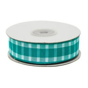 4PC Buffalo Plaid Ribbons 25 Yards 5/8" Turquoise Divergent Checkered Gingham Ribbons