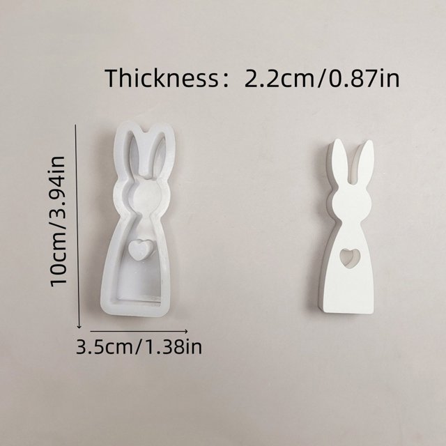 Danhjin Chocolate Mold Cute Easter Bunny Shaped Model Print Resin Molds