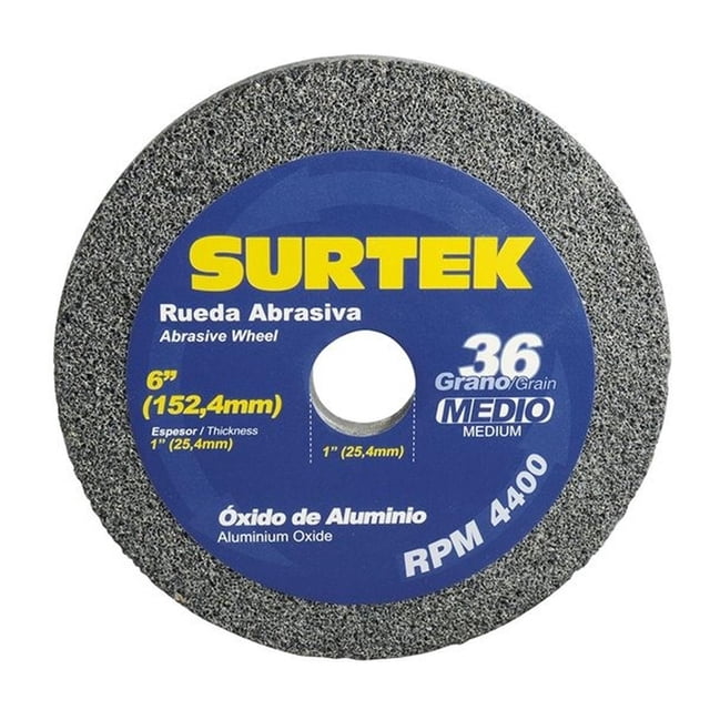 Rueda Abrasiva De Óxido De Aluminio 6 X 1 Grano 36 Surtek 1 SURTEK 128006