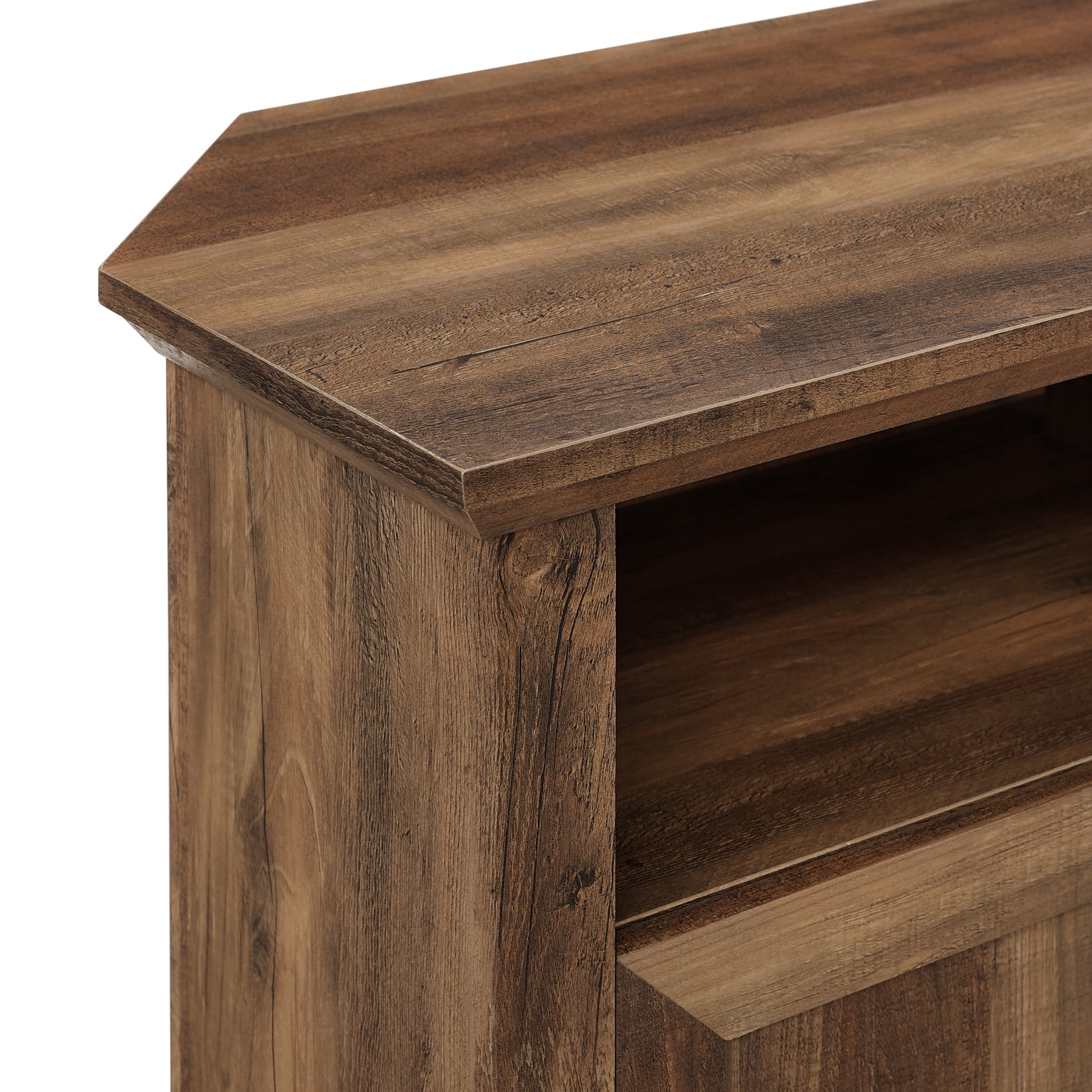 Walker Edison Two-Door Corner TV Stand for TVs up to 48", Reclaimed Barnwood
