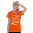thumbnail image 3 of In God I Trust Cute Pumpkin Pun Womens Fitted Plus Size Graphic Tee Brisco Brands 2X, 3 of 5