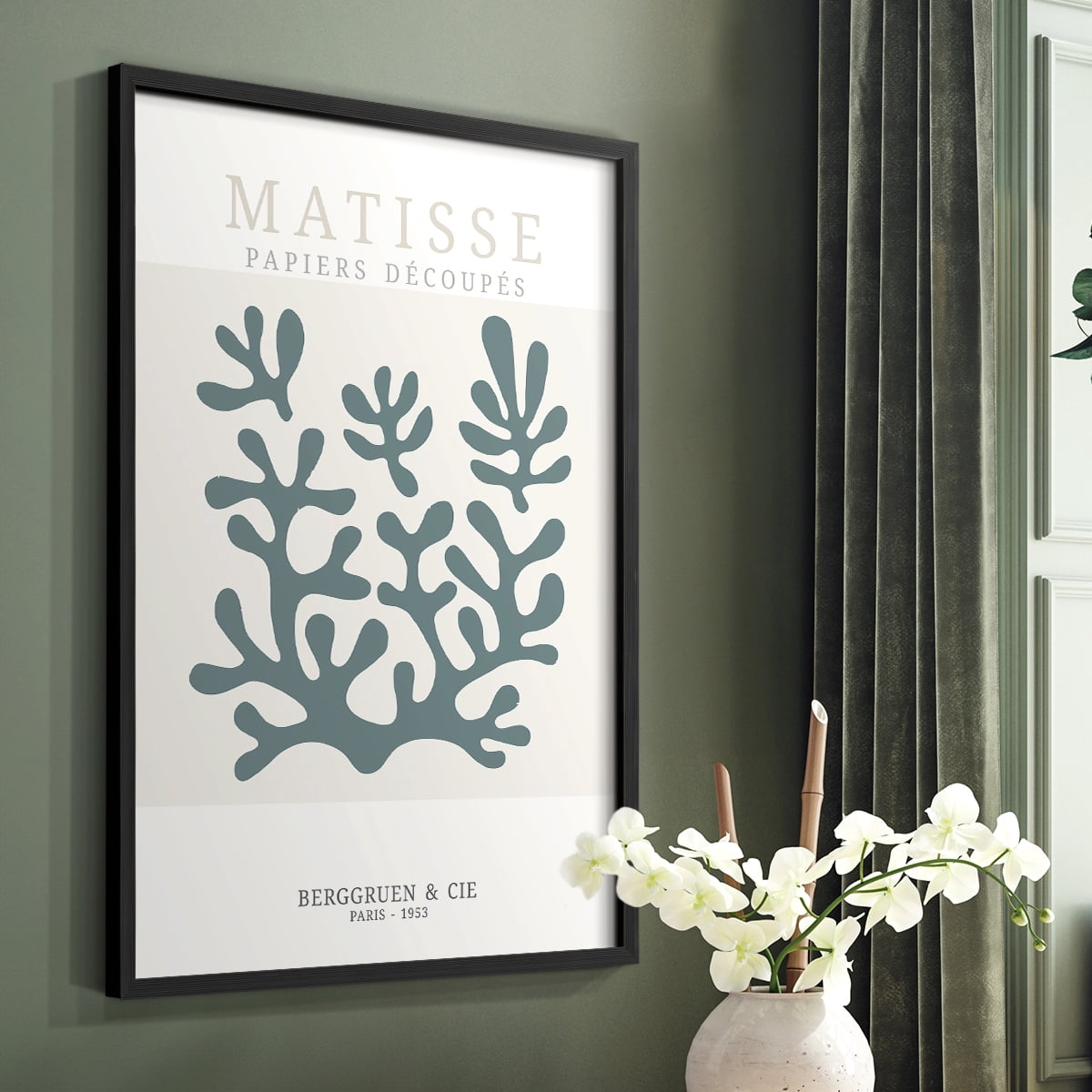 Matisse CDXXVII in Black Solid Wood Framed Print No Nail Hanging