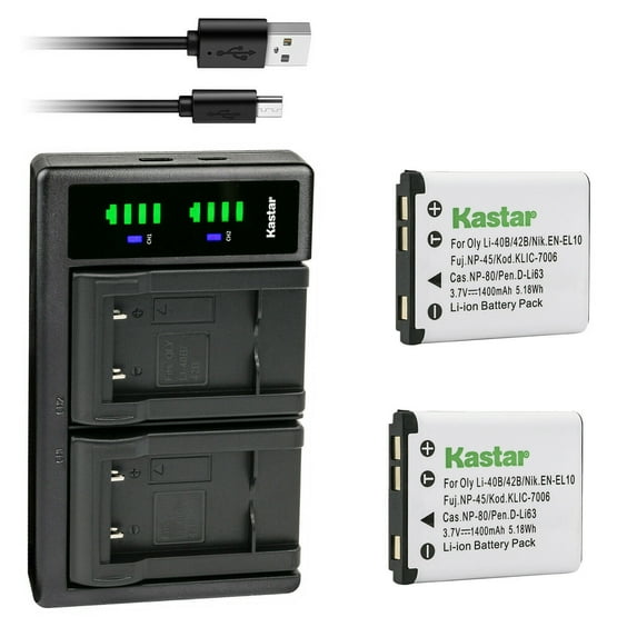 Kastar 2-Pack Battery and LTD2 USB Charger Compatible with Slimline Super Slim X8, XS-10, XS-4, XS-40, XS-400, XS-4000, XS-7, XS-70, XS-8, XS-80, Slimline Super Slim XS10, XS4, XS40, XS400