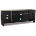 thumbnail image 2 of Bowery Hill Wood TV Stand TVs up to 95" in Grayish Brown and Black, 2 of 8