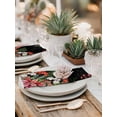 thumbnail image 5 of Cardinal Bird Cloth Napkins Set of 4 Reusable Dinner Napkins, Winter Poinsettia Pine Cones Berry Black Cocktail Napkin Washable Table Napkins for Wedding/Holiday Party/Baby Shower 20"x20", 5 of 7