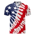 thumbnail image 3 of TOWED22 American Flag Polo Shirt for Men Short Sleeve Golf Shirts Shirts for Men Collared T Shirt(Red,M), 3 of 4