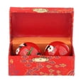 thumbnail image 2 of 2 Pieces Hand Massage Balls Baoding Balls with Storage Box Durable Smooth Chinese Exercise Handballs for Children Middle Aged People Parents Panda Red, 2 of 10
