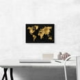 thumbnail image 2 of ARTCANVAS Black Yellow World Map Globe Canvas Art Print - Size: 18" x 12" (0.75" Deep), 2 of 9