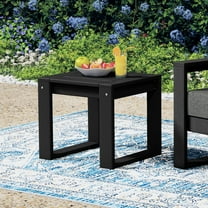 WestinTrends Montara Modern Outdoor HDPE Rectangle Patio Side Table, Black