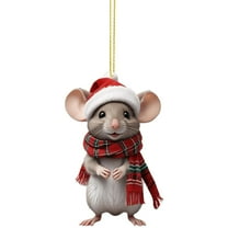 LanSuare Christmas Mice Hanging Ornaments, 3.14Inch Mice Christmas Trees Home Decorations Gift, Suitable for Porch, Wall, Indoor Home Decor, Front Entry, Christmas Tree Decor