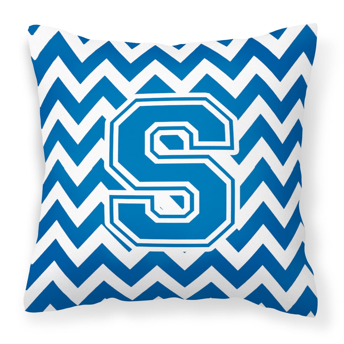 Letter S Chevron Blue and White Fabric Decorative Pillow - Walmart.com