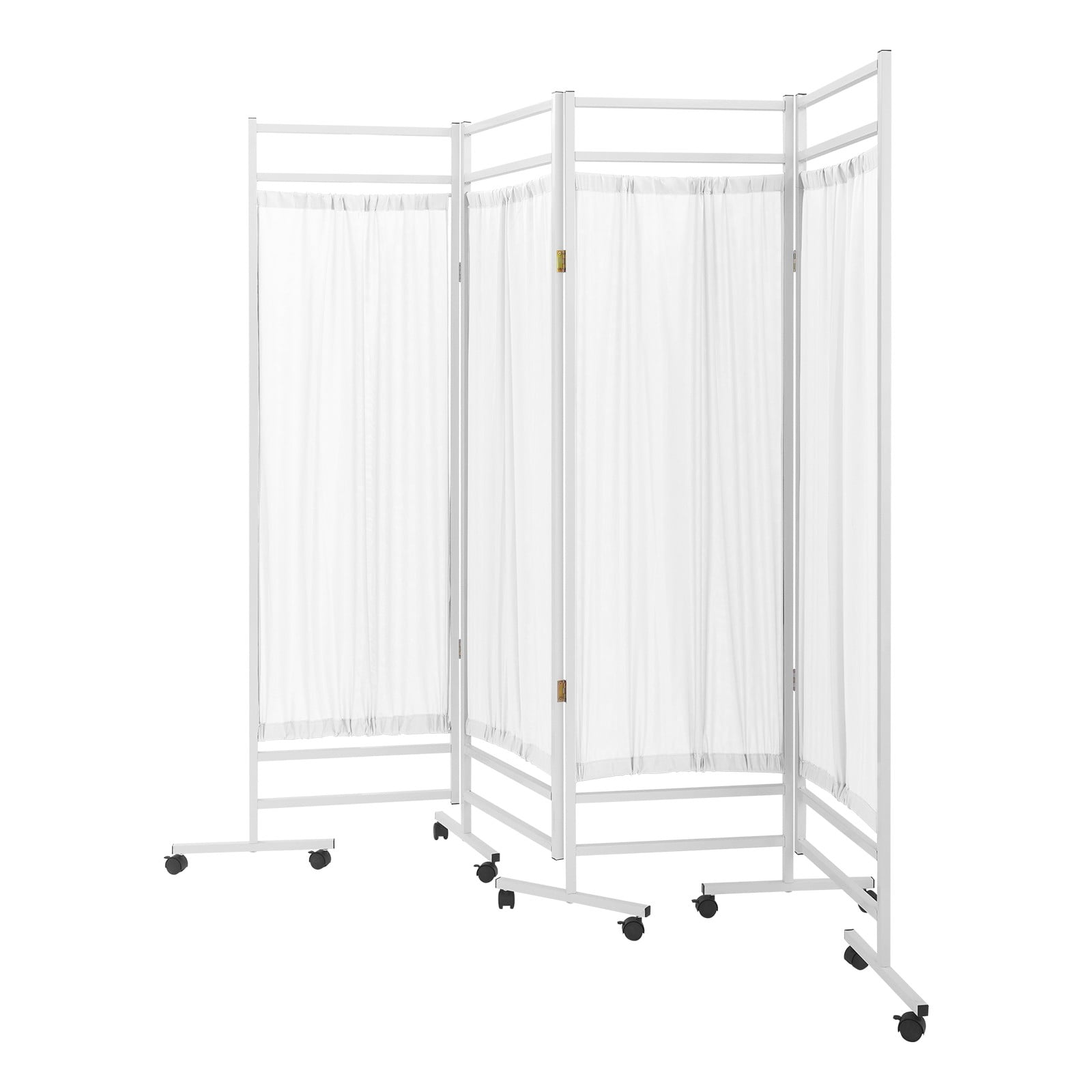 Miumaeov 200*180cm 4-Panel Medical Room Divider Portable Foldable Medical Privacy Screen with Wheels