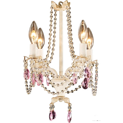 14.4" Mini Pink Chandelier