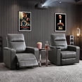 thumbnail image 4 of Bonzy Home Electric Recliner Set of 2 for Living Room Home Theater Seating Leather Reclining Chair Sofa Furniture with Cup Holders USB Ports and Hidden Storage, Gray, 4 of 8