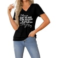 thumbnail image 4 of Bovemsi Funny Shirt Women Please Don'T Be Rude To Me Graphic V Neck T Shirt Sarcastic Short Sleeve Tee Humor Mom Summer Tops, Black Women's Summer Short Sleeve T-Shirts, L, 4 of 8