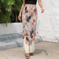 thumbnail image 3 of Abstract Watercolor Circle Art High Waisted Casual Flared Trousers Summer Home Pants Gift Street Fashion Night Club Big Size Trousers, 3 of 5
