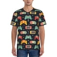 thumbnail image 4 of Haiem Hip Hop Hipster Baseball Jersey Button Down Shirts Sports Uniforms Men Women Jersey(Retro Video Game,XX-Large), 4 of 9