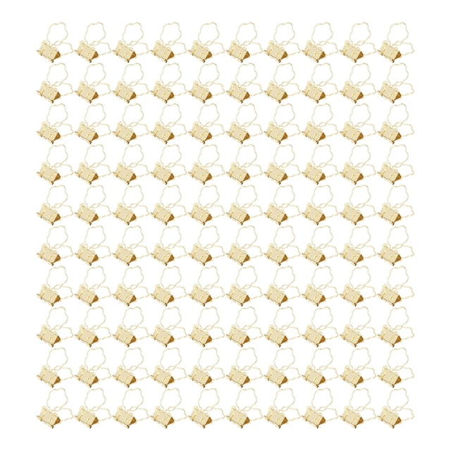 100 clips bonitos para encuadernación con mango en forma de girasol, abrazaderas pequeñas multifunción de metal resistente para trabajo, estudio, oficina, color dorado