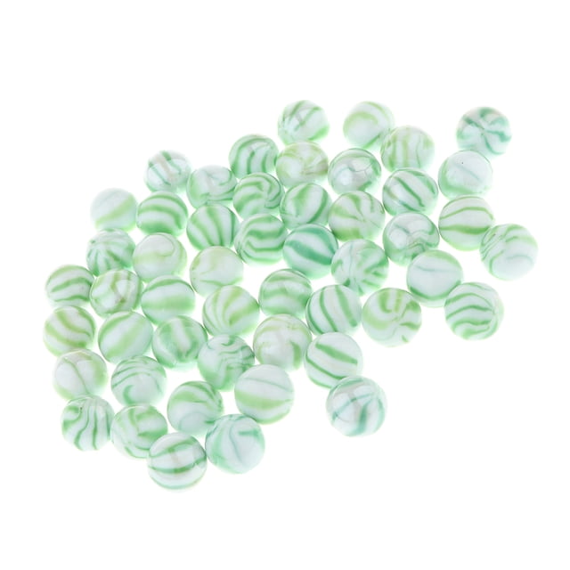 50 piezas de cuentas redondas de vidrio para niños, bolas de canicas, juego tradicional, juguete de regalo verde