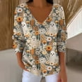 thumbnail image 2 of NMMUED Chandail d'Halloween pour Femmes Hauts d'Automne pour Femmes Chandails Citrouille pour Femmes Hauts à Manches Longues Chandail Raglan pour Femmes Tunique d'Halloween Chandails Tête de Mort pour Femmes Kaki 3TG, 2 of 4