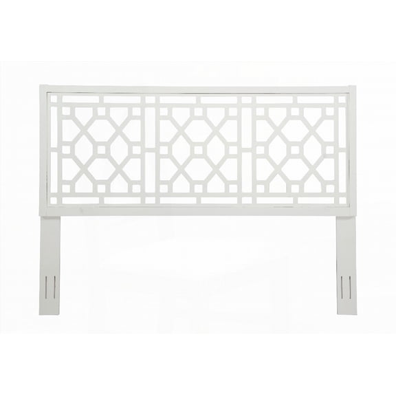 King Tabor Chippendale White Headboard - Accepts Universal Metal Frames