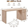 thumbnail image 2 of BAIVAKON  58" Modern Executive Desk with Storage, Wood Home Office Desk with 5 Drawers & 1 Cabinet, Fluted Computer Writing Desk for Study, Living Room, Bedroom, 2 of 12