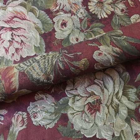 Plankroad Home Decor 54" Weave Upholstery Sewing & Craft Fabric By The Yard, Red Green Cream Pink