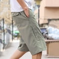 thumbnail image 6 of sunsanly Summer Cropped Pants Elastic Waist Zipper Fly Shorts with Zippered Pockets Straight Wide Leg Athletic Shorts Streetwear, 6 of 8