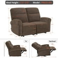 thumbnail image 3 of MCombo 64.6" Wall Hugger Power Loveseat Recliner Sofa with USB Ports, Reclining Loveseat for Small Spaces Living Room RV, Fabric PR635M1 (Brown), 3 of 10
