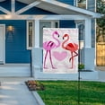 thumbnail image 7 of SKYSONIC Flamingo Couples Double-Sided Printed Garden House Sports Flag 12x18in Polyester Decorative Flags for Courtyard Garden Flowerpot, 7 of 7