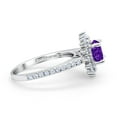 thumbnail image 5 of Halo Starburst Flower Wedding Ring Simulated Amethyst CZ 925 Sterling Silver Size 7, 5 of 5