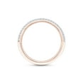 thumbnail image 4 of 1/5 Carat Round White Natural Diamond Two Row Half-Eternity Wedding Band Ring In 14K Rose Gold Over SterlIng Silver (0.21 Cttw), Ring Size-7, 4 of 5