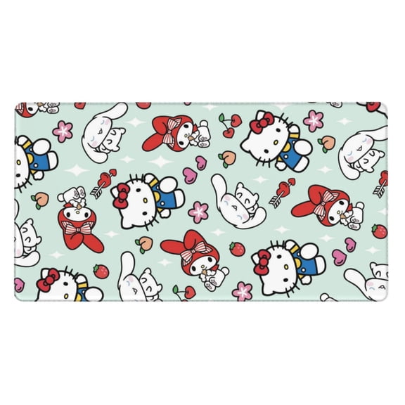 Extra Large Gaming Mouse Pad Non-Slip Rubber Hello Kitty Mousepad with Stitched Edges Desk Pad Mat for Office Home 15.8x29.5 in